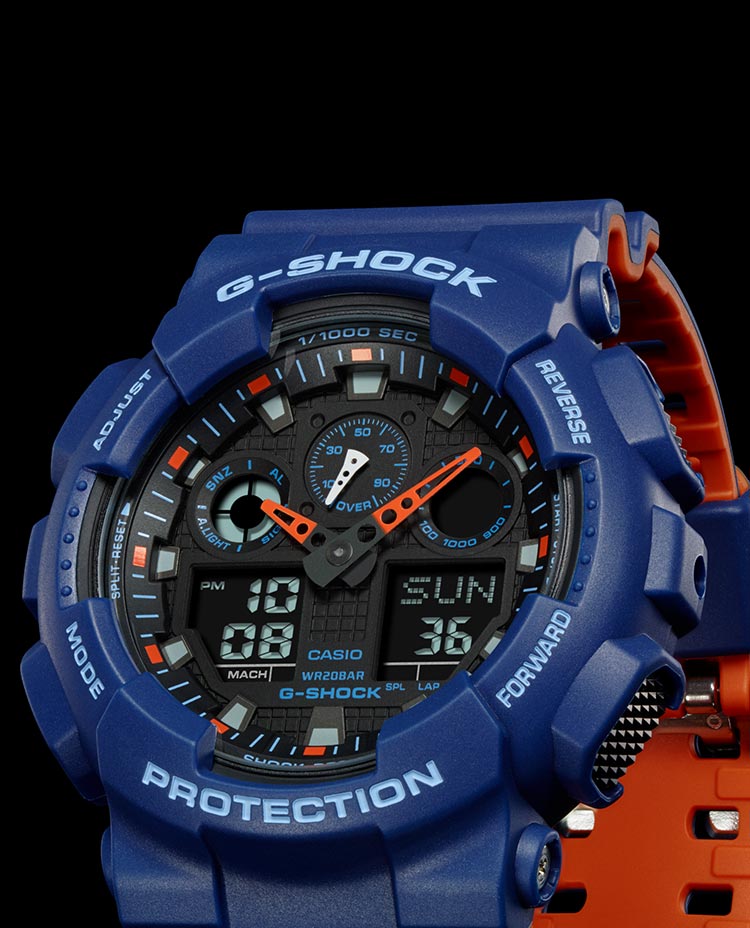 g shock blue and orange